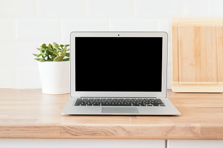 Home Office. Laptop Mock Up