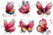 Whimsical Summer Butterfly Clipart, an Illustration by Craft Nest (Thumbnail 5 of 12)