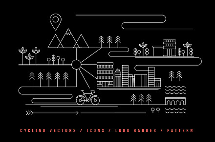 Cycling illustration vectors & logos