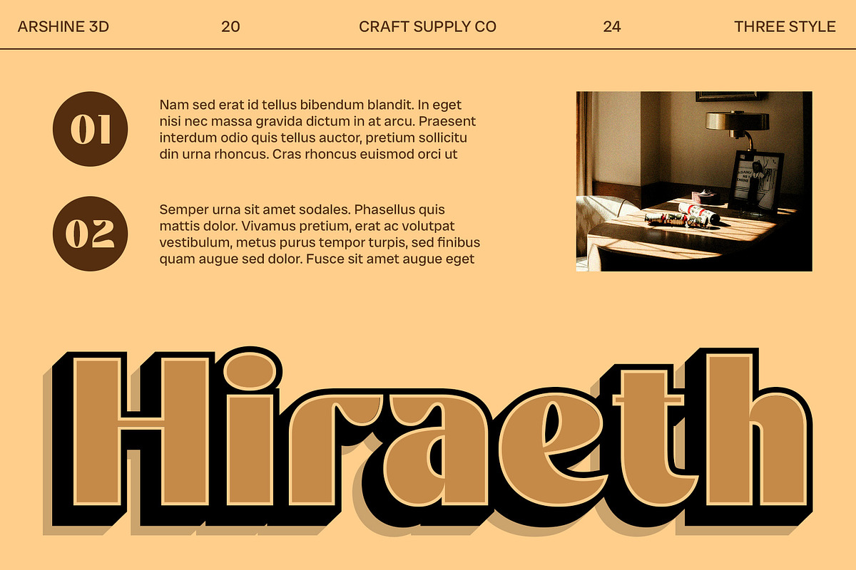 Arshine 3D, a Sans Serif Font by Craft Supply Co. (Photo 6 of 8)