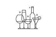 Cocktail Bar Glasses Outline Icon, a Branding & Logo Template by Buqancreative (Thumbnail 3 of 4)