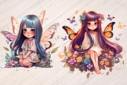 Cute Fairy Clipart - 14 Graphics, a Person Illustration by Leakedink (Thumbnail 2 of 4)