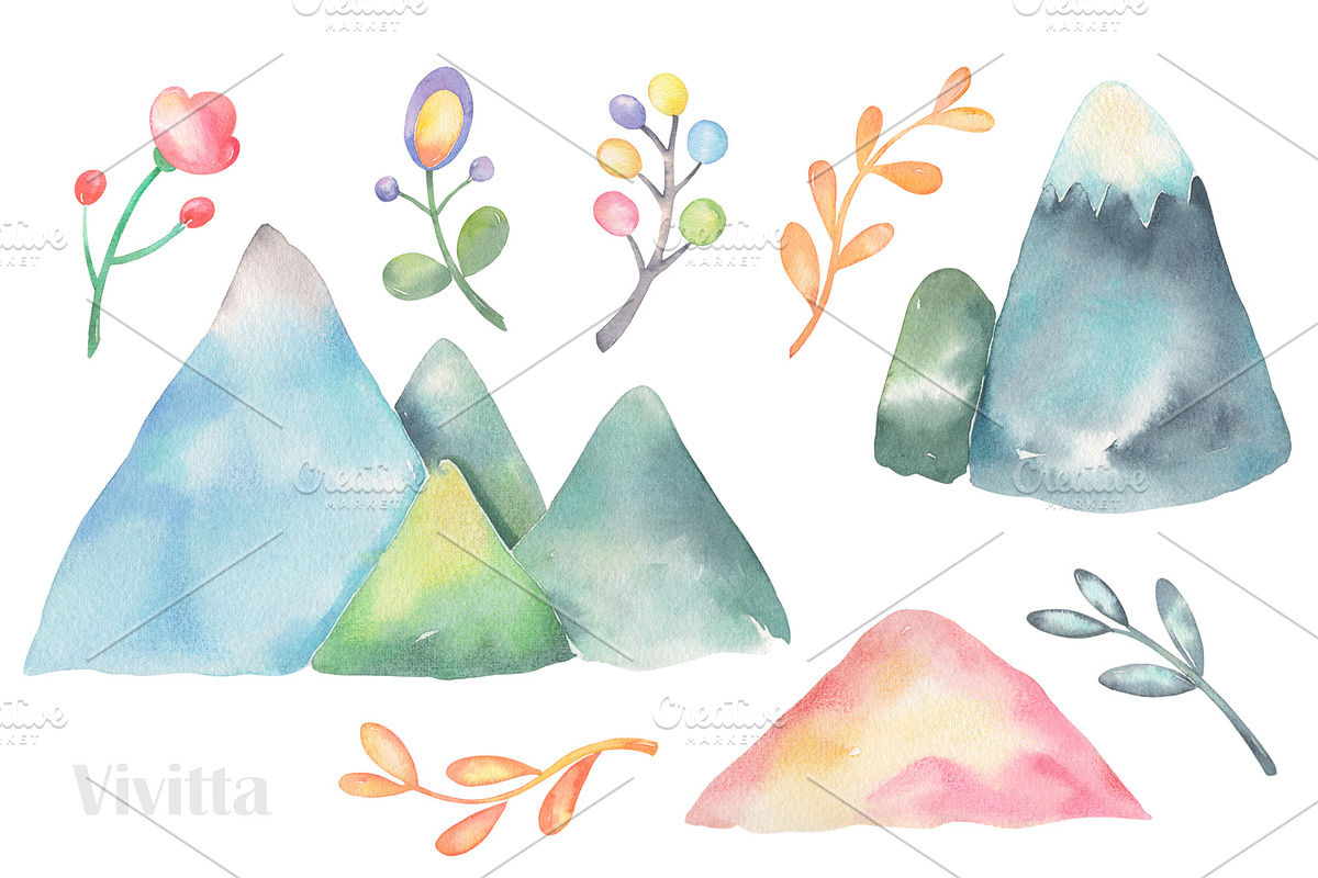 Alpaca, Llama Cactus watercolor set, an Animal Illustration by Vivitta (Photo 5 of 5)