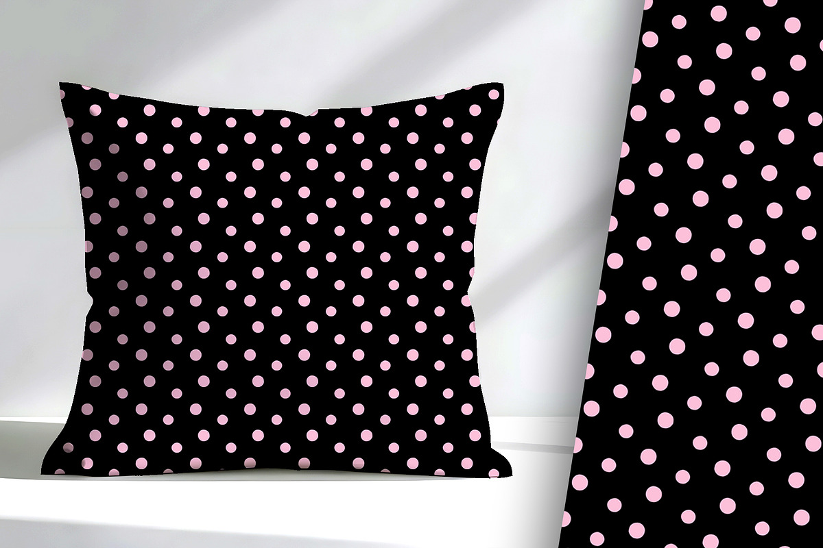 Polka Dot Pink on Black Seamless, a Pattern Graphic by Sharon Schwalbe (Photo 3 of 5)