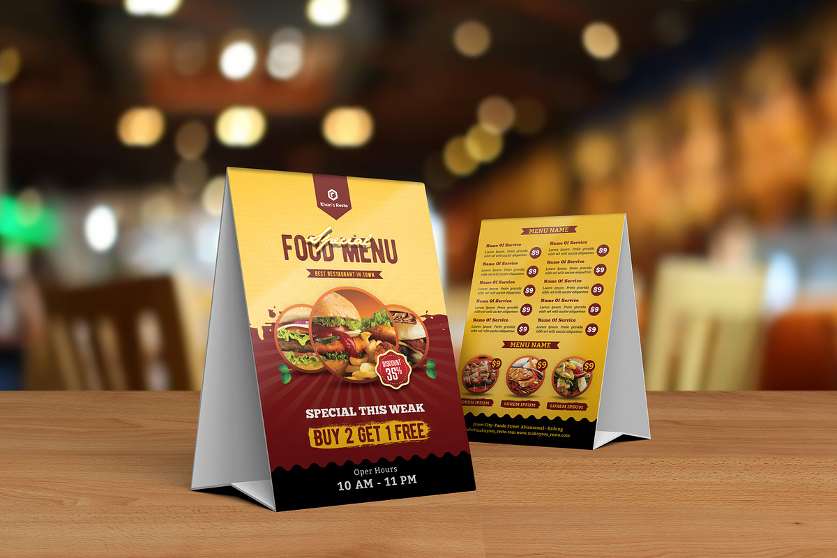 Restaurant Table Tent Flyer, a Poster Template by GreenPixi (Photo 4 of 4)