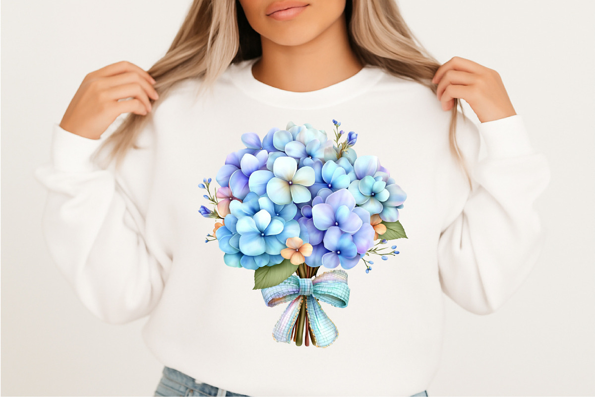Whimsical Blue Flowers Spring Clipar, an Illustration by SVGArt (Photo 3 of 9)