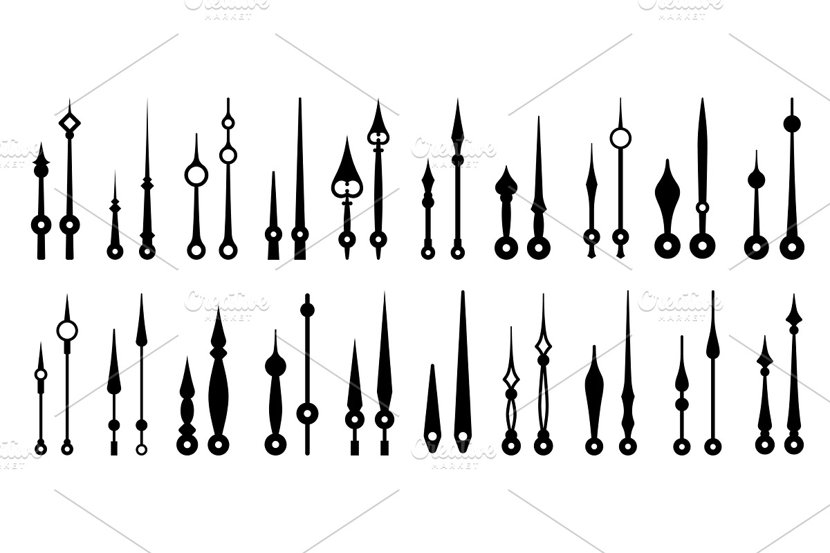 Isolated clock hands, time pointers, an Object Illustration by Vector Tradition