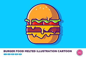 Burger Food Melted Illustration