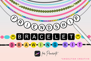 Friendship Bracelet Drawing Kit, a Brush Add-On by AngelfishCreative
