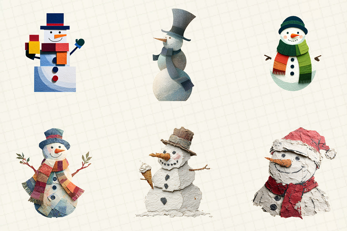 Christmas Snowman Clipart, an Illustration by DreamCafeArt (Photo 4 of 6)