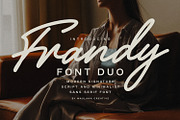 Frandy Font Duo Script Sans Serif, a Script Font by Maulana Creative (Thumbnail 1 of 7)
