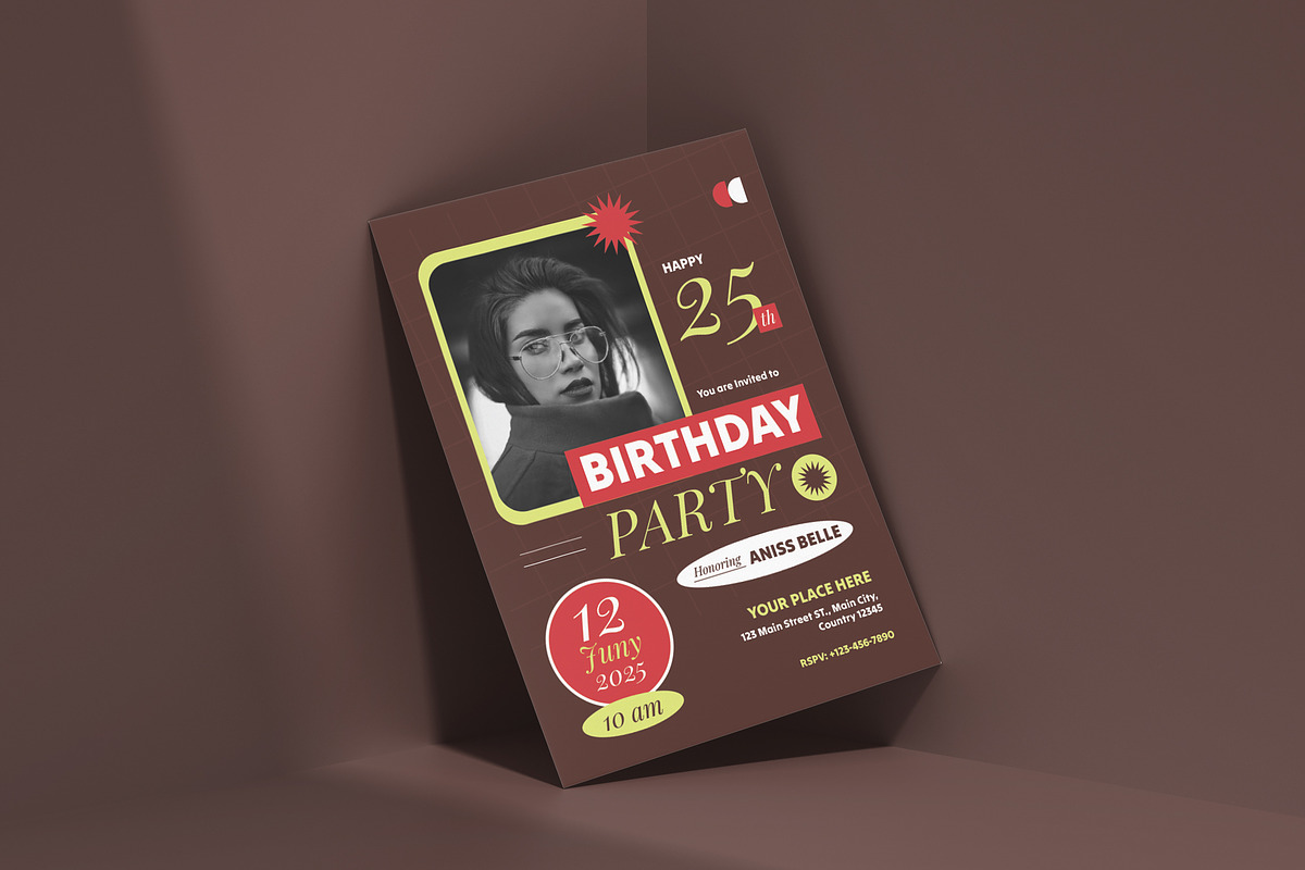 Classy Brown - Birthday Invitation, a Print Template by VUNIRA (Photo 2 of 2)