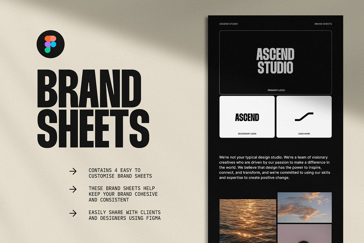 BRAND SHEETS for Figma by ASCEND, a Branding & Logo Template by Ascend Studio (Photo 3 of 6)