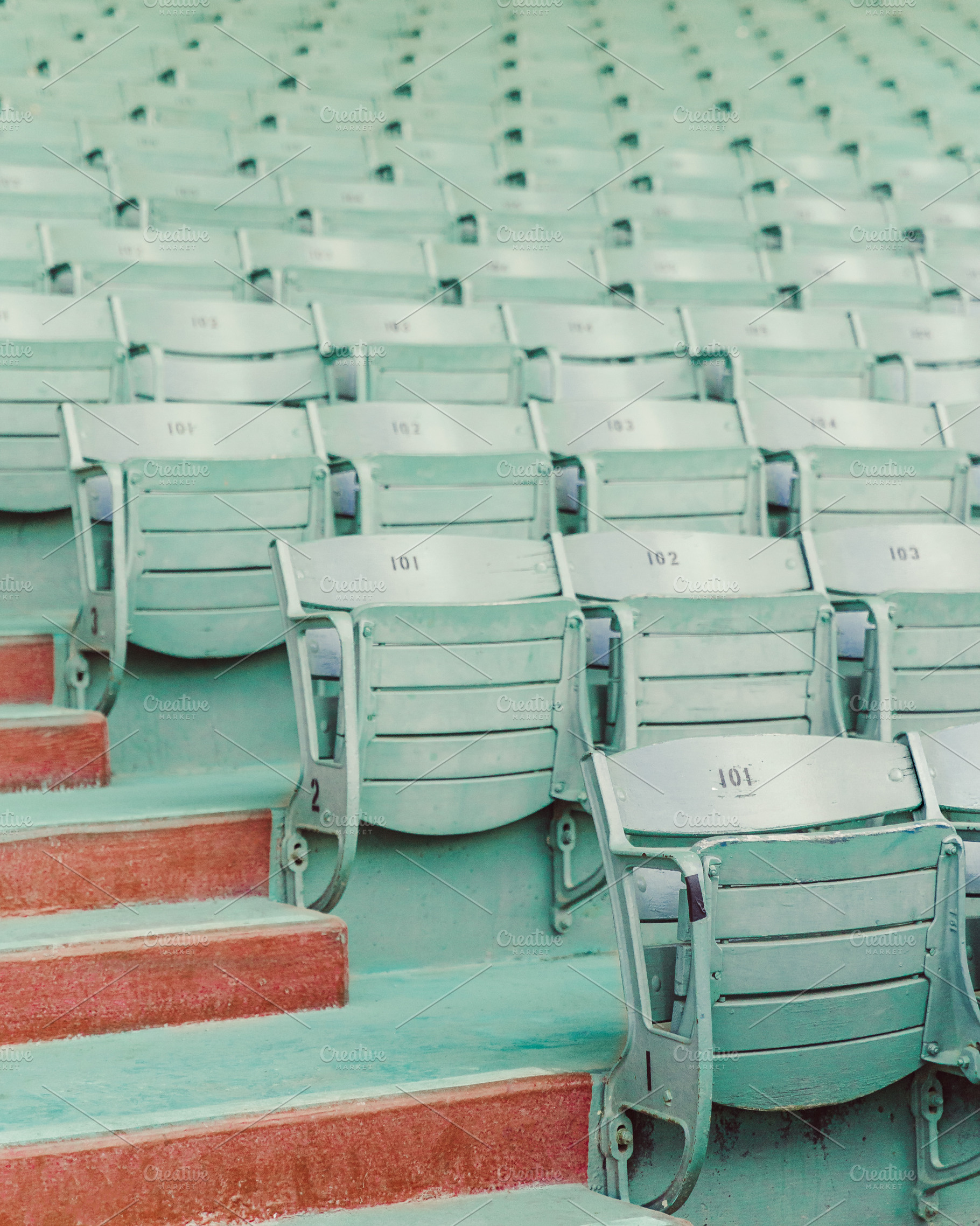 Retro Mint Seats Stock Photo, an Architecture Photo by Munopia