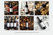 Christmas Wine Bottle Mockups Set, a Product Mockup by Mint Air Studio (Thumbnail 3 of 9)