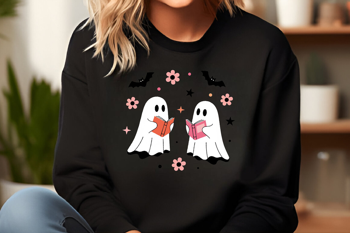 Halloween Ghost Reading Books PNG, an Illustration by Craft Nest (Photo 5 of 6)