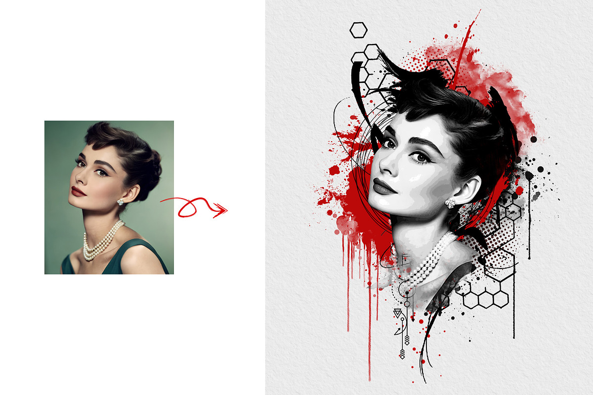 Artistic Watercolor Tattoo Art, an Action Add-On by MRI STUDIO (Photo 2 of 28)