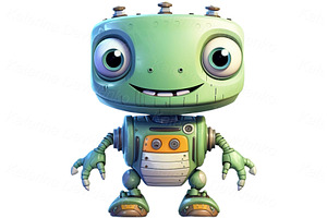 Cute Cartoon Robots, Cyborgs, Aliens