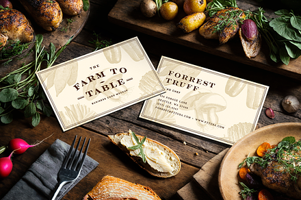 Farm to Table Business Card Mockup