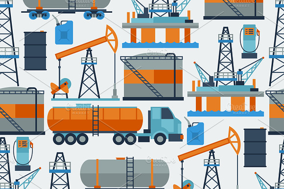 Oil Industrial Seamless Patterns.
