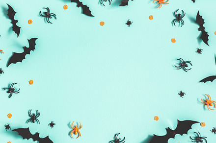 Halloween decorations featuring halloween, pumpkin, and confetti, a Holiday Photo by Flaffy