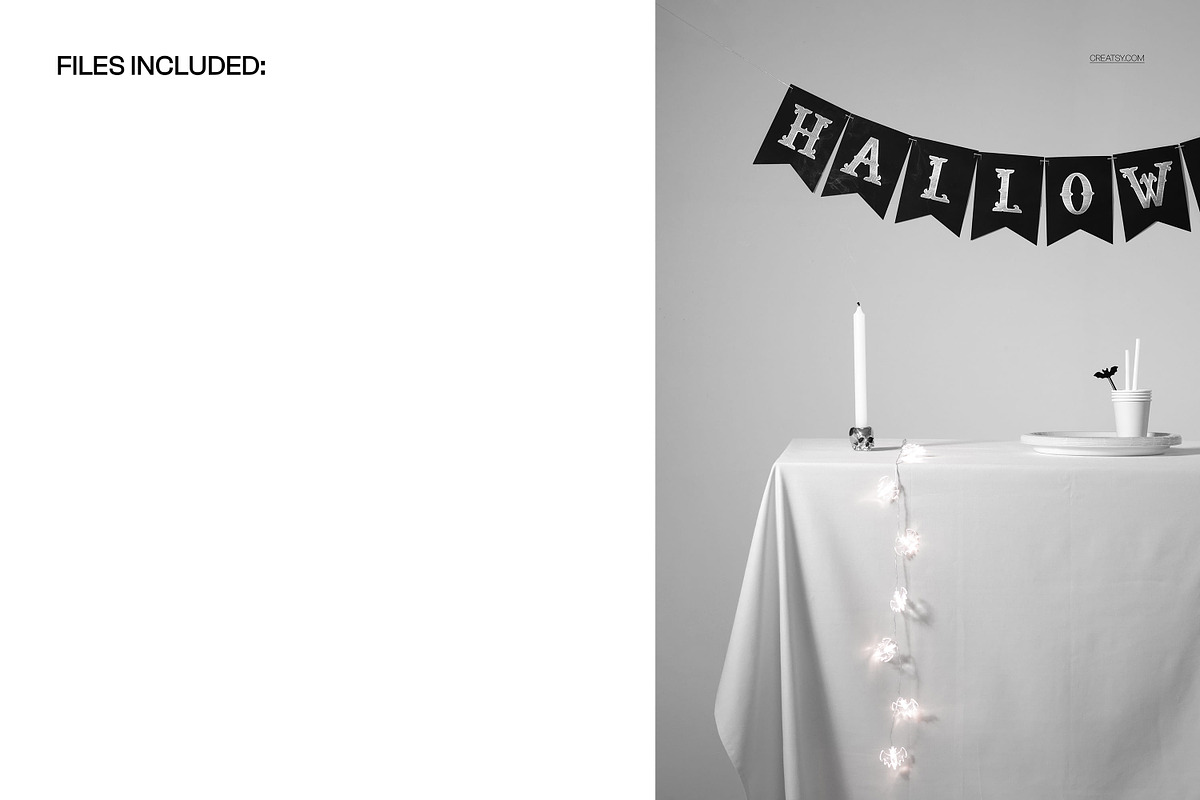 Halloween Scene & Tablecloth Mockup, a Household Mockup by creatsy5 (Photo 2 of 5)