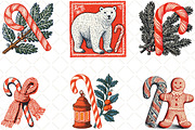 Cozy Winter Candy Cane Clipart, an Illustration by Black Bird Studio (Thumbnail 2 of 6)