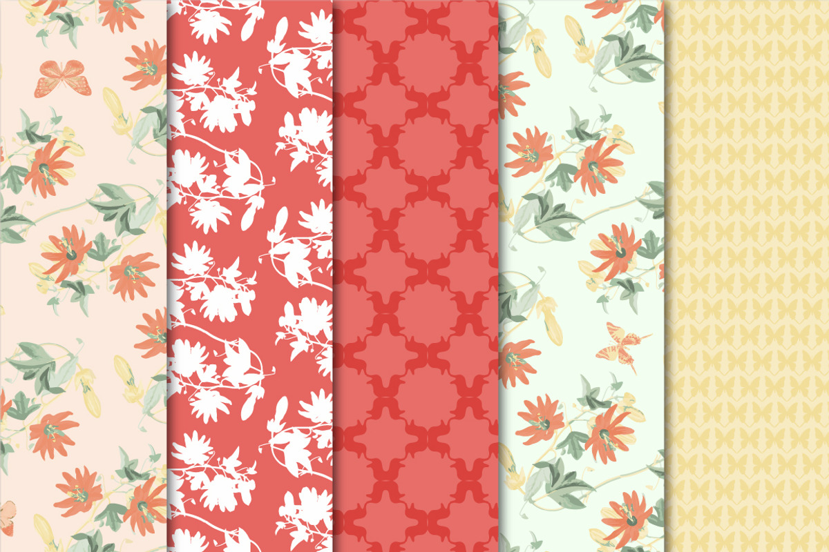 Digital Paper Passion Flower Set 02 preview 3