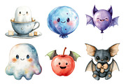 Watercolor Kawaii Halloween Clipart, an Illustration by Daily.Designs (Thumbnail 5 of 5)