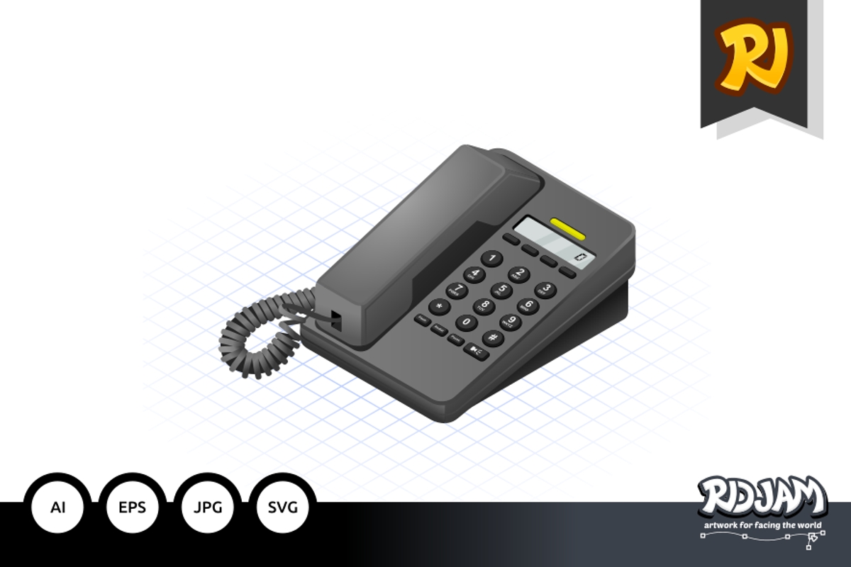 Isometric Telephone, a Graphic by ridjam
