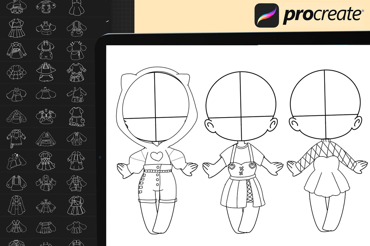 60 Procreate Clothes Costumes Stamp, a Brush Add-On by DrawingStoryShop (Photo 7 of 8)