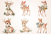 Woodland Deer Clipart, a Seasonal Illustration by Housui Patterns (Thumbnail 4 of 13)