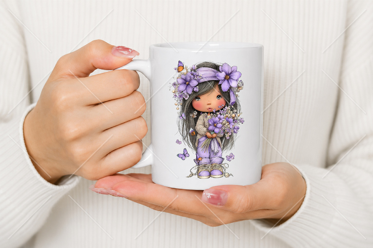 Whimsical Boho Quirky Girl Clipart, a Seasonal Illustration by Canvas Craft (Photo 9 of 10)