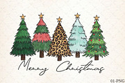 Watercolor Merry Christmas Tree PNG, an Illustration by Libby Wishes (Thumbnail 1 of 5)