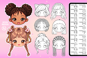 Procreate Chibi Hairstyles brushes, a Brush Add-On by Revabrush (Thumbnail 13 of 16)