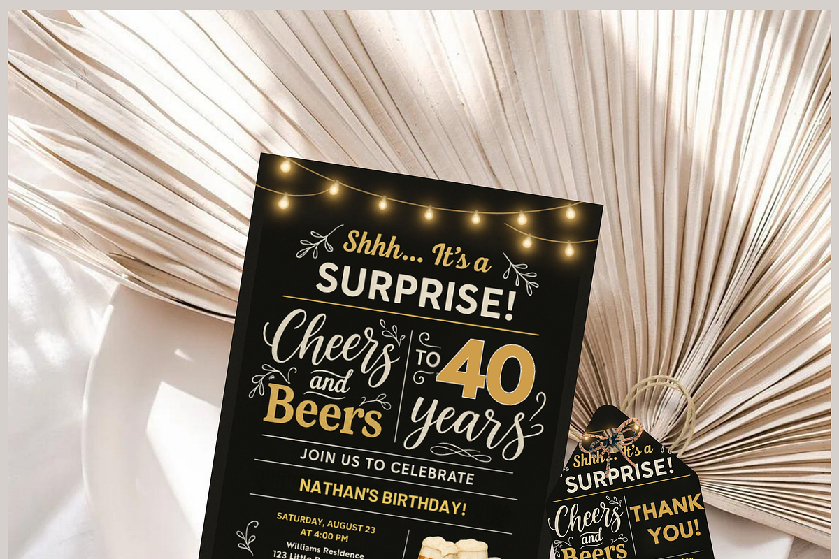 Surprise 40th Birthday Invitation, a Card Template by Shinehoon (Photo 3 of 5)