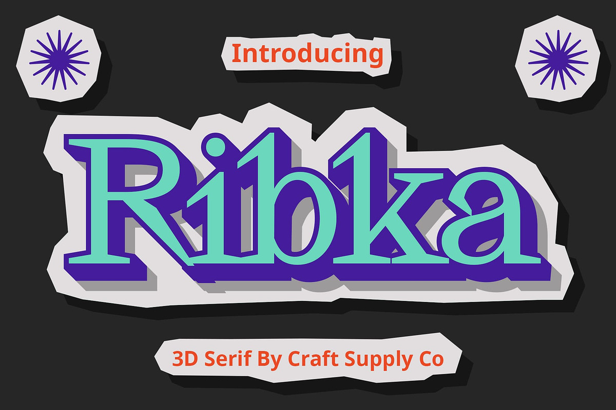 Ribka 3D, a Serif Font by Craft Supply Co. (Photo 1 of 8)
