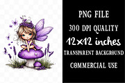 Cute Lavender Fairy Clipart, a Seasonal Illustration by Designking (Thumbnail 4 of 5)