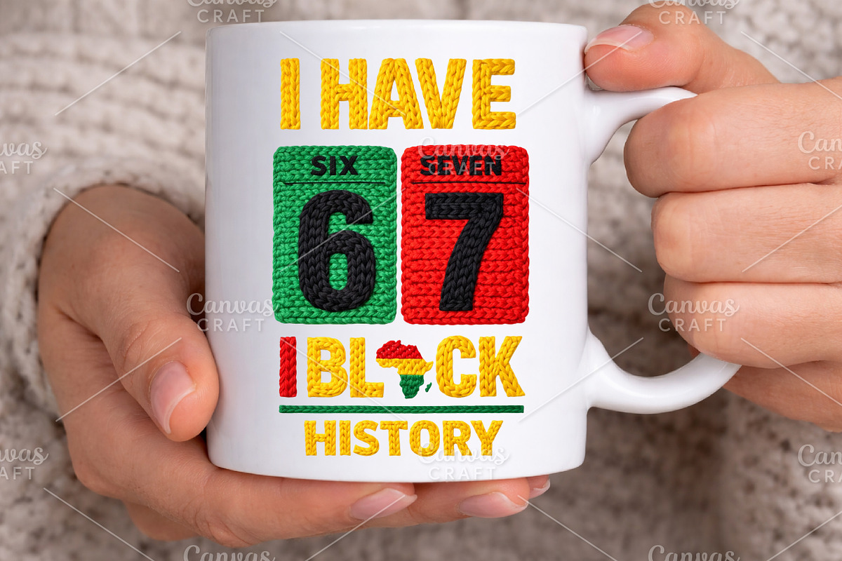 Crochet 6 7 Black History Month PNG, an Illustration by Canvas Craft (Photo 3 of 6)