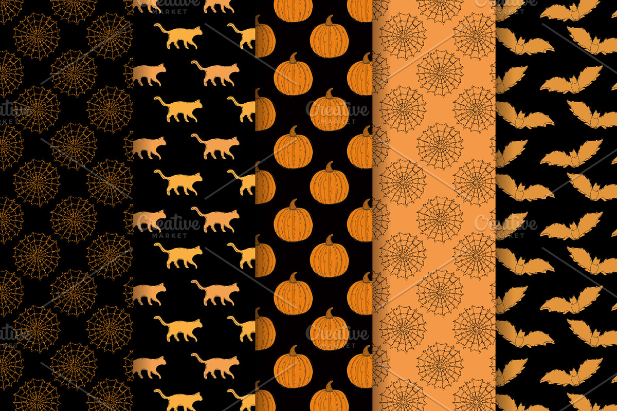 10 Halloween Seamless Patterns Set, a Pattern Graphic by Sunset&Sea Design (Photo 2 of 2)
