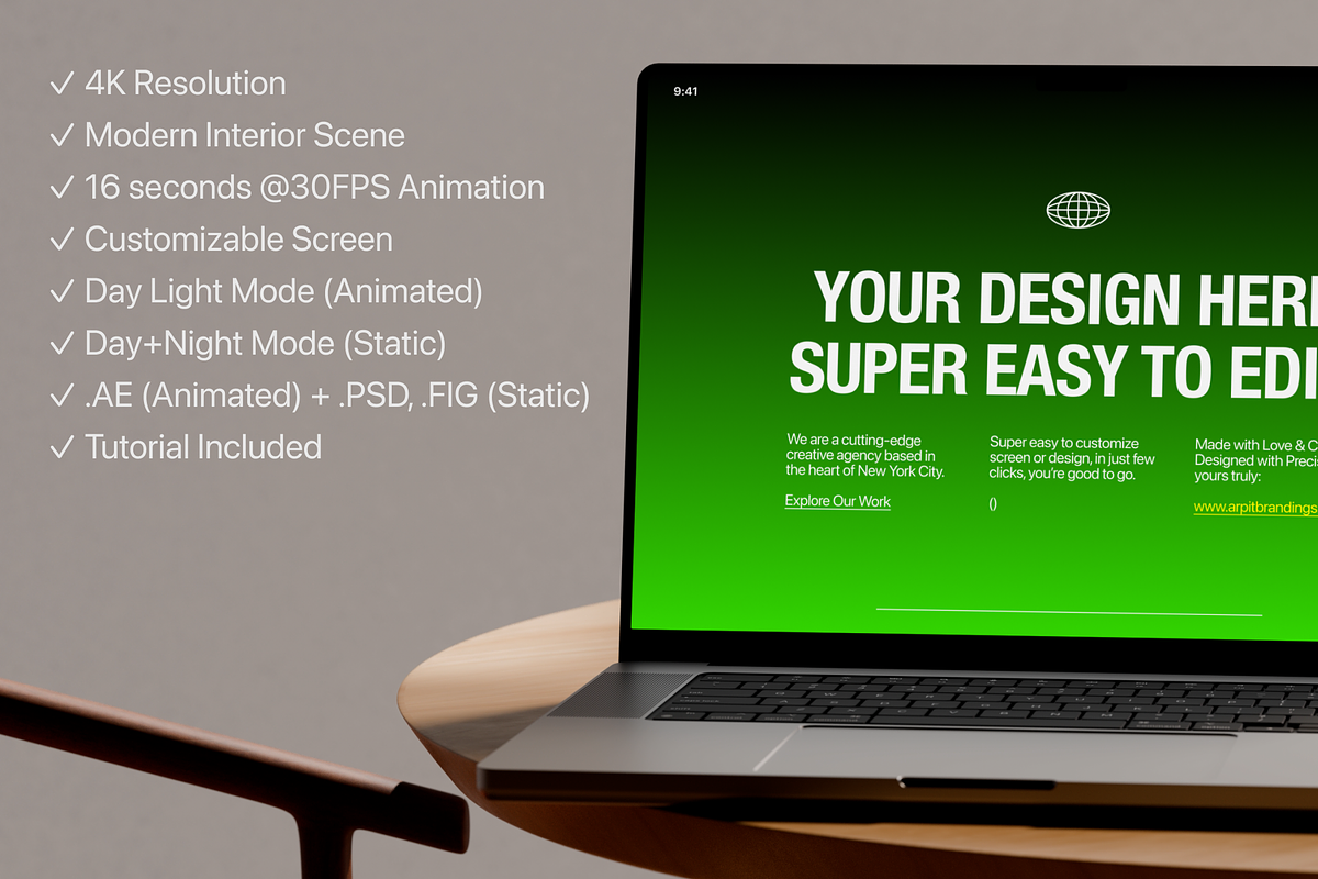 Animated MacBook Pro Mockup | 10, a Device Mockup by Arpit Brandings (Photo 4 of 8)