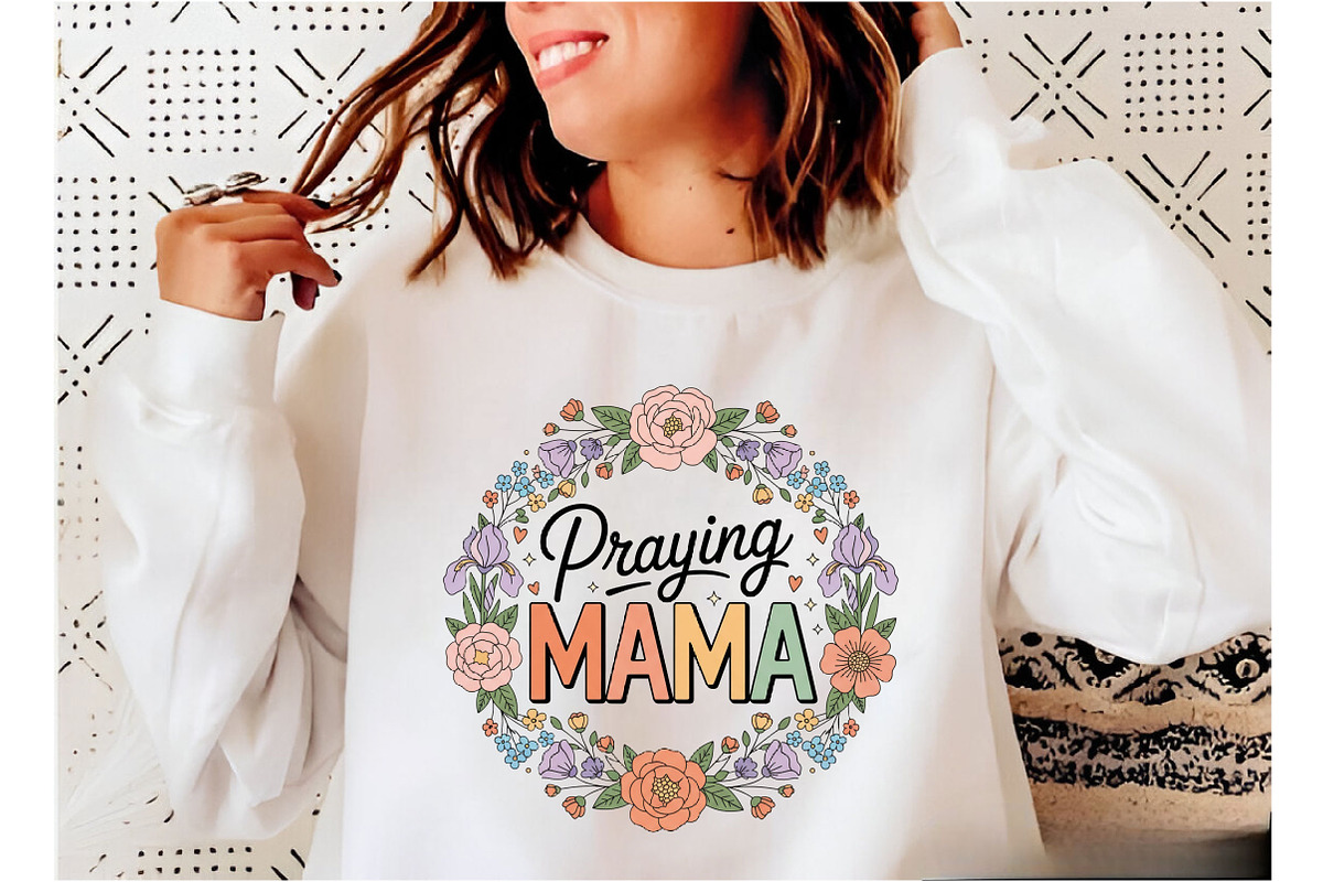 Praying Mama Floral Png, Mothers Day, an Illustration by Designking (Photo 4 of 6)
