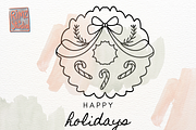 Hand-Drawn Holiday Wreaths Line Art, an Object Illustration by RimzStudio (Thumbnail 2 of 3)
