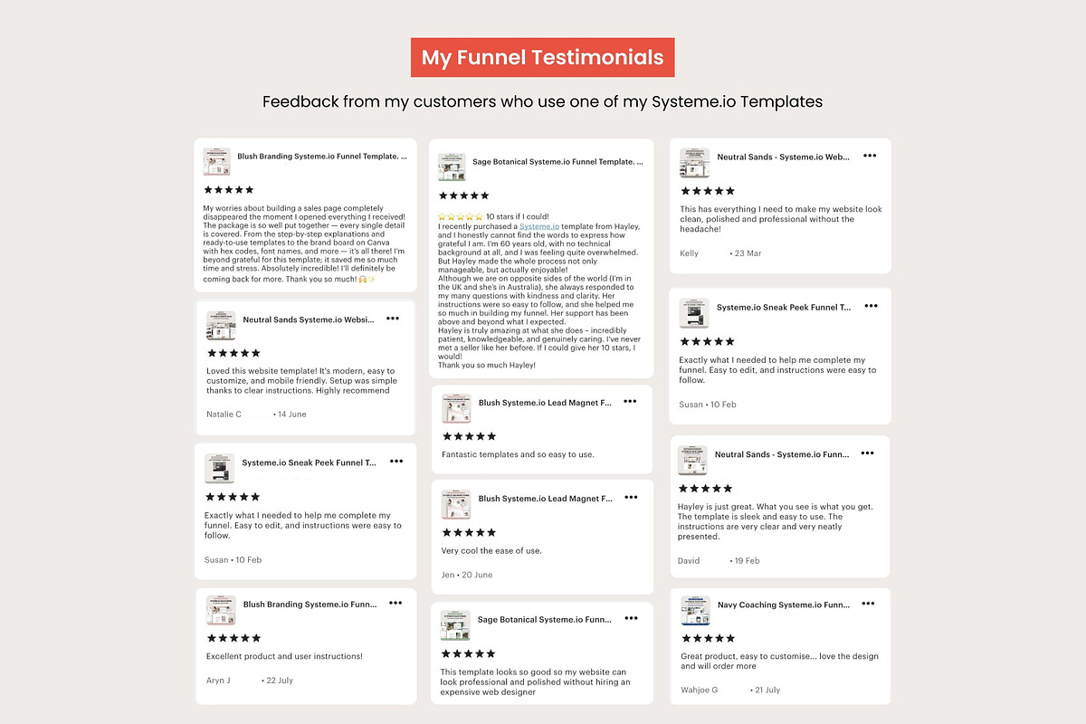 Systeme.io Dark Red List Shop Layout, a Landing Page Template by Hayley's Digital Hub (Photo 9 of 10)