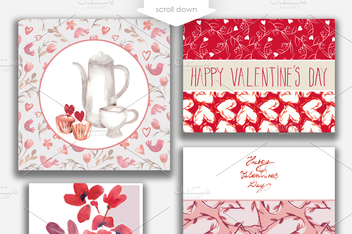 25 Valentines Day Greeting Card, a Pattern Graphic by Marina Grau (Photo 2 of 3)