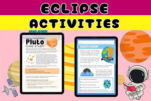 Solar Eclipse Writing, Quiz, Puzzles, a Templates & Theme by Premium Digital Templates