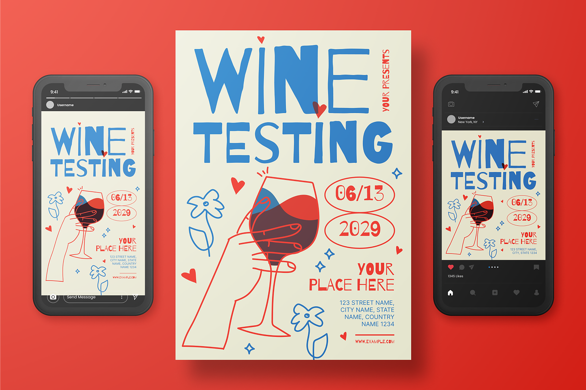 Wine Testing Event Flyer Set, a Flyer Template by Annora Studio (Photo 3 of 6)