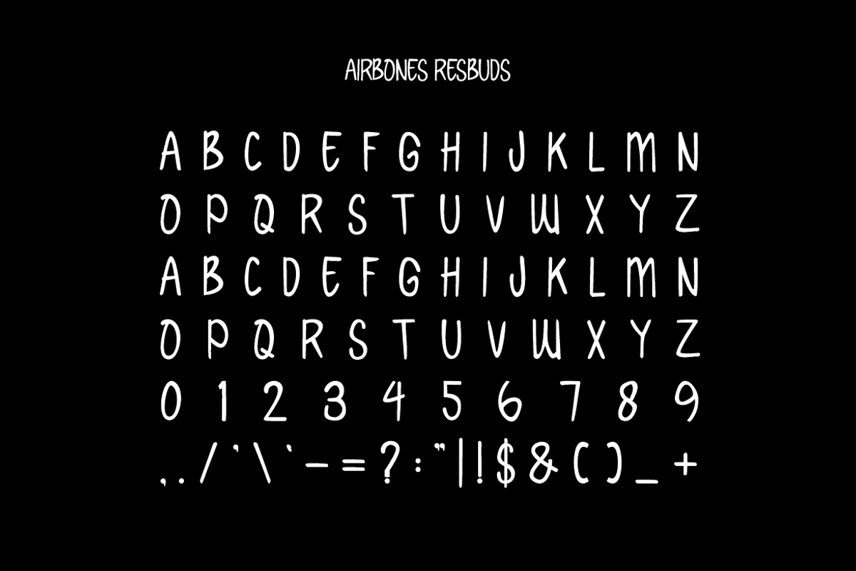 Airbones Resbuds - Tall Font, a Sans Serif Font by Iqsiart Studio (Photo 2 of 6)