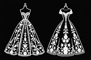 Wedding Dress Vector Pack, an Illustration by Gaye Art (Thumbnail 14 of 21)