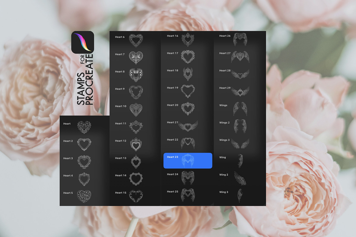 Victorian Hearts & Wings + Procreate, a Decorative Illustration by Skliarova (Photo 10 of 10)